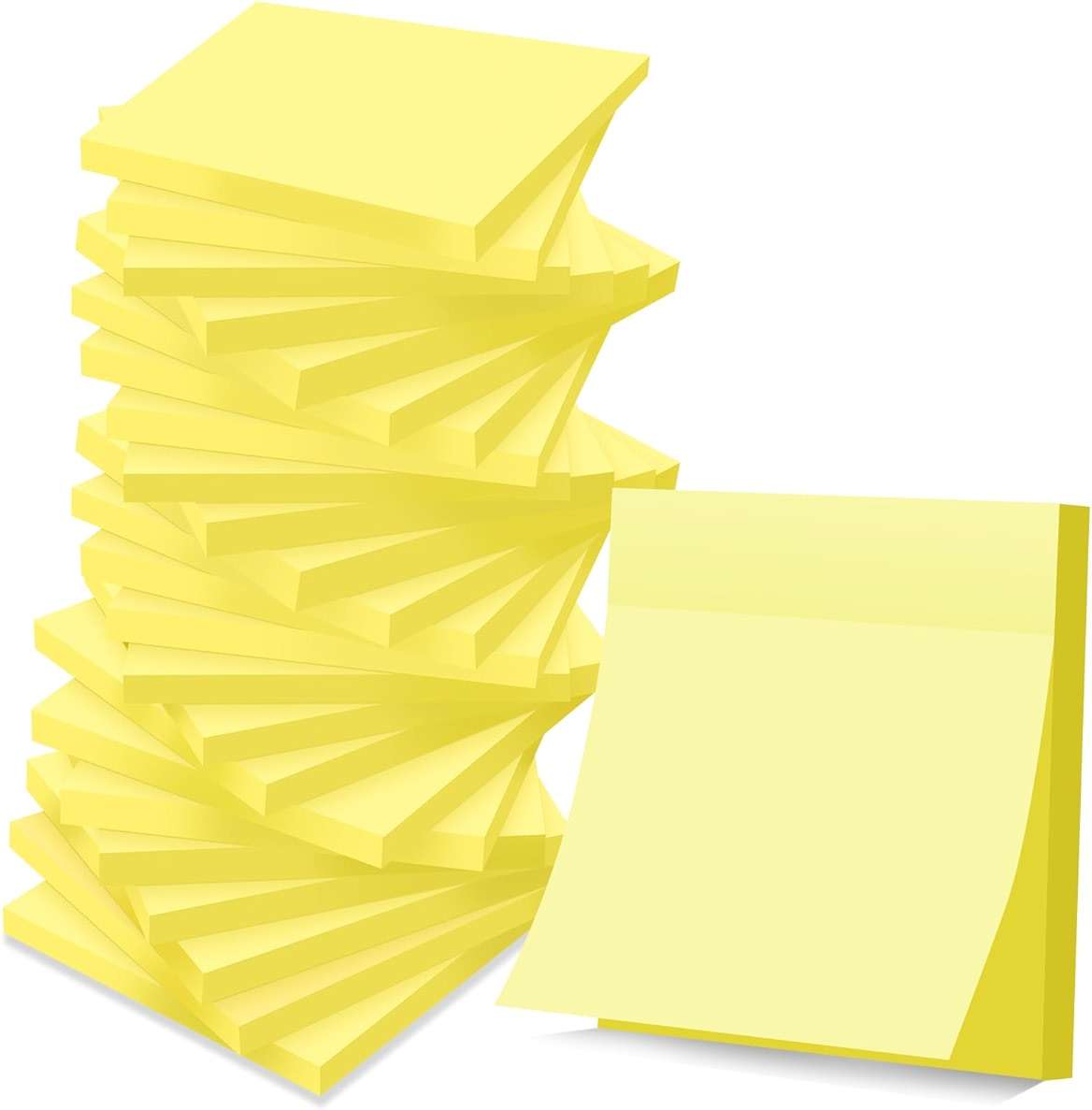 (24 Pack) Sticky Notes 3x3 in Yellow, Clean Removal, Recyclable, Self-Stick Pads, Easy to Post for Home, Office, Notebook - Image 1
