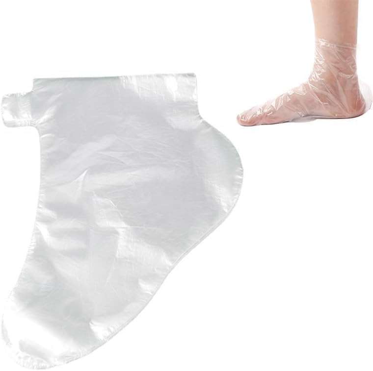 ZYMJBB 300PCS Paraffin Bath Liners for Feet – Disposable Waterproof Foot Liners with Adhesive Stickers, Plastic Bags for Paraffin Wax Bath, Moisturizing Foot Care, Spa Pedicure, Home and Salon Use - Image 1