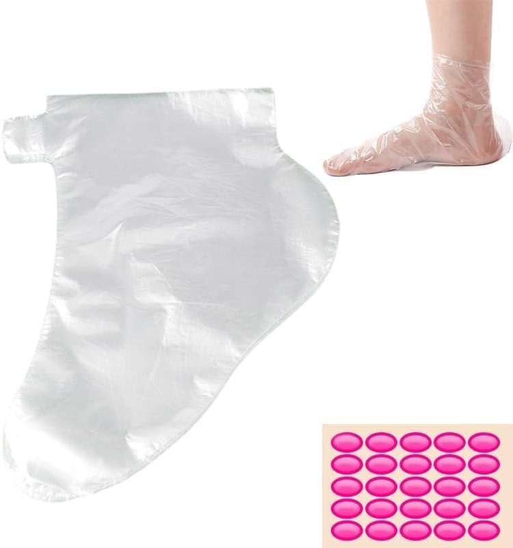 ZYMJBB 300PCS Paraffin Bath Liners for Feet – Disposable Waterproof Foot Liners with Adhesive Stickers, Plastic Bags for Paraffin Wax Bath, Moisturizing Foot Care, Spa Pedicure, Home and Salon Use - Image 4