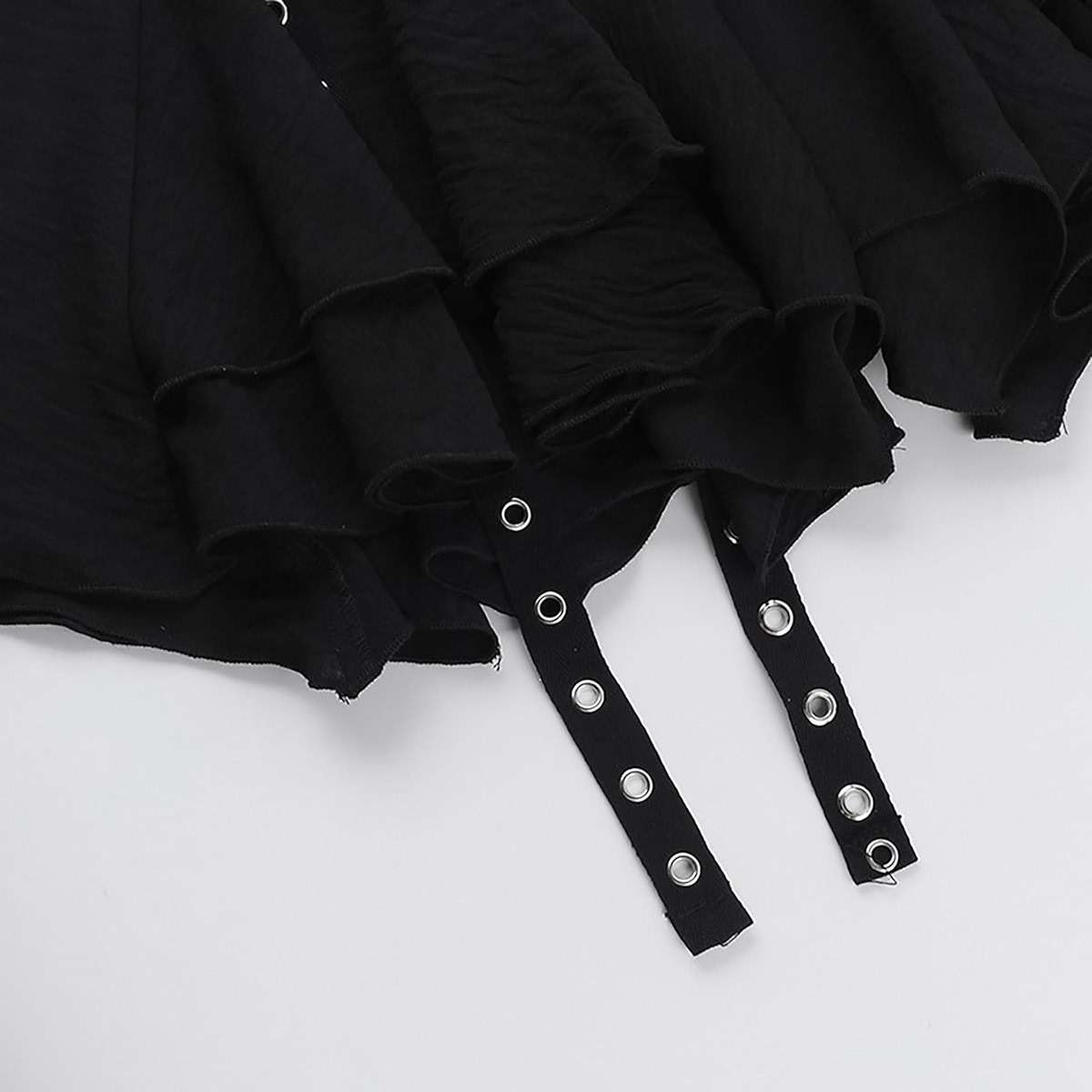Sunidol Women's Y2K Gothic Punk Skirt High Waist Plaid Pleated Skorts Ruffles Fairy Grunge A-Line Skater Skirts - Image 5