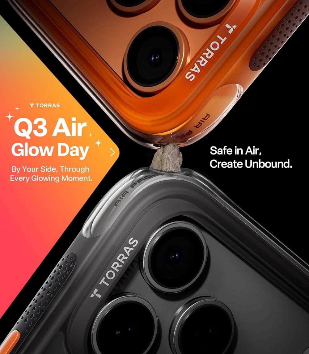 TORRAS Ostand Q3 Air for iPhone 17 Pro Max Case with 360 Magnetic Stand, Fit for MagSafe, Mil-Grade Drop Tested, Camera Control Button, Shockproof Phone Case for iPhone 17 Pro Max 6.9", Shadow Black - Image 2