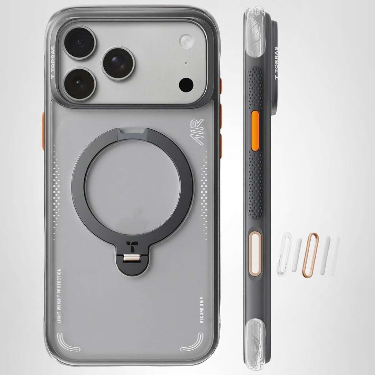 TORRAS Ostand Q3 Air for iPhone 17 Pro Max Case with 360 Magnetic Stand, Fit for MagSafe, Mil-Grade Drop Tested, Camera Control Button, Shockproof Phone Case for iPhone 17 Pro Max 6.9", Shadow Black - Image 10