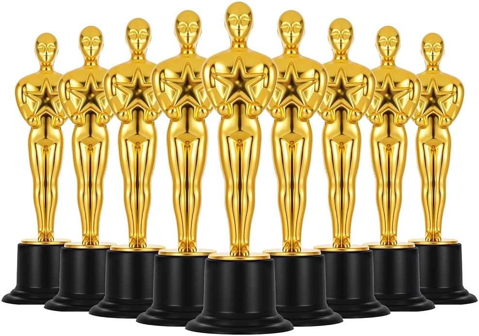 zisiueel 24 Pcs Gold Award Trophies,Mini Trophy Party Favors for Celebrations,Classroom prizes,Competitions and Party Decorations,Awards Trophy for Kids and Auldt - Image 1