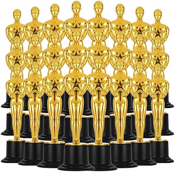 zisiueel 24 Pcs Gold Award Trophies,Mini Trophy Party Favors for Celebrations,Classroom prizes,Competitions and Party Decorations,Awards Trophy for Kids and Auldt - Image 2