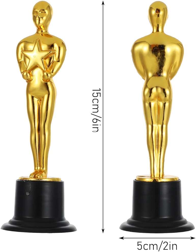 zisiueel 24 Pcs Gold Award Trophies,Mini Trophy Party Favors for Celebrations,Classroom prizes,Competitions and Party Decorations,Awards Trophy for Kids and Auldt - Image 3