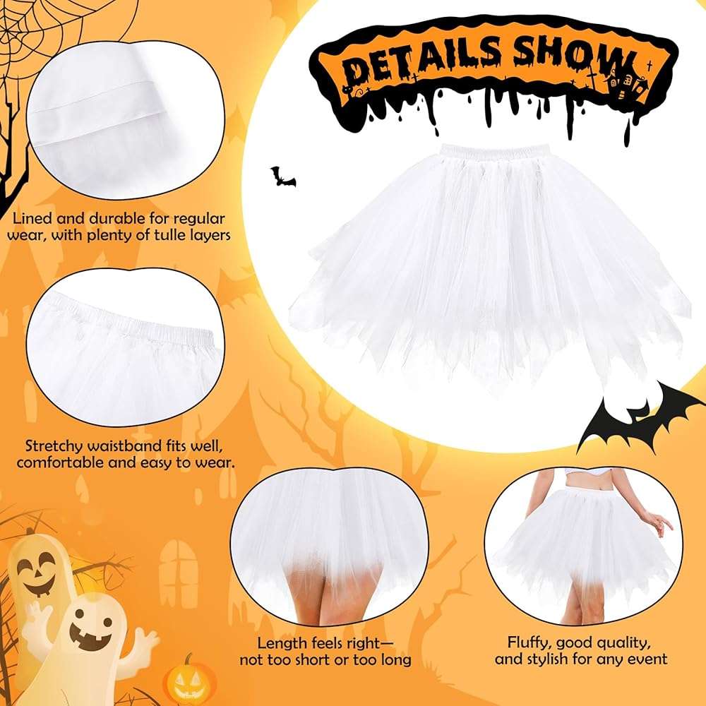 Zando Tutu for Women Adults 50s Vintage Ballet Bubble Skirt Halloween Costume Cosplay Puffy Tulle Petticoat Skirt Party - Image 3