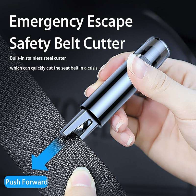 EJYARC Safe Hammer Car Window Breaker Seatbelt Cutter Under Water or Fire,2 IN1 Window Breaker Tool Auto Glass Breaker Emergency Escape Tool Kit,Car Accessories All Vehicles(2 PCS Black & Red) - Image 5