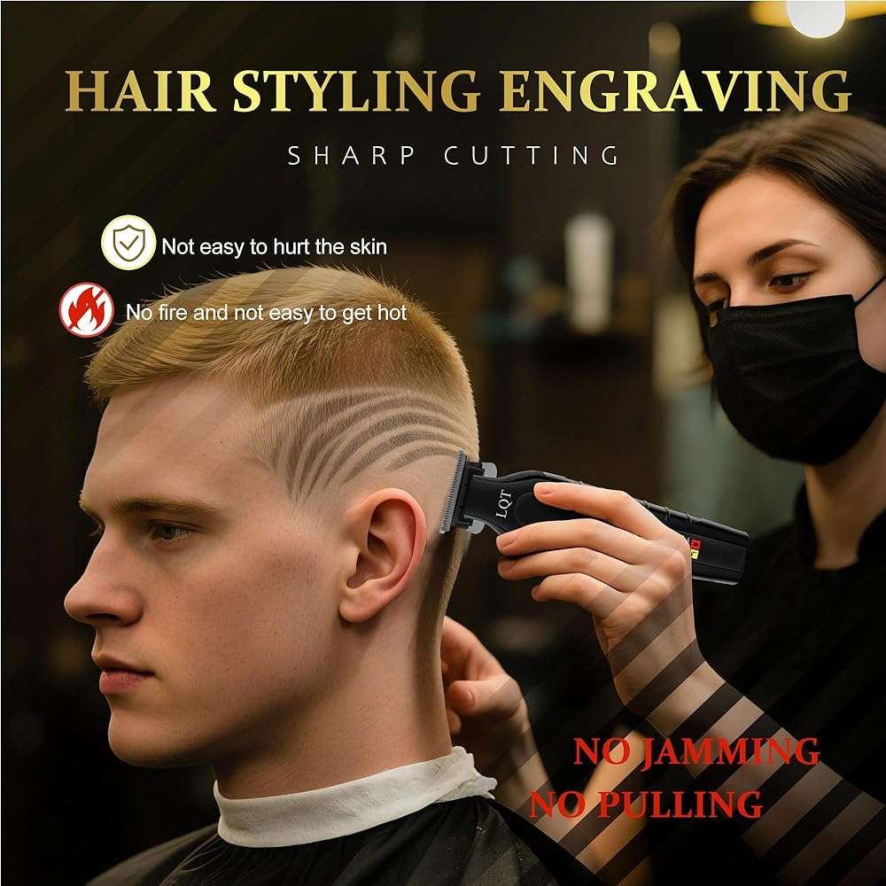 LQT 902 Professional Hair Trimmer for Men Cordless Beard and Mustache Trimmer Rechargeable Electric T Liners Clippers with Led Display and Luxury Gifts Box to Son Husband Father Men Gift - Image 2