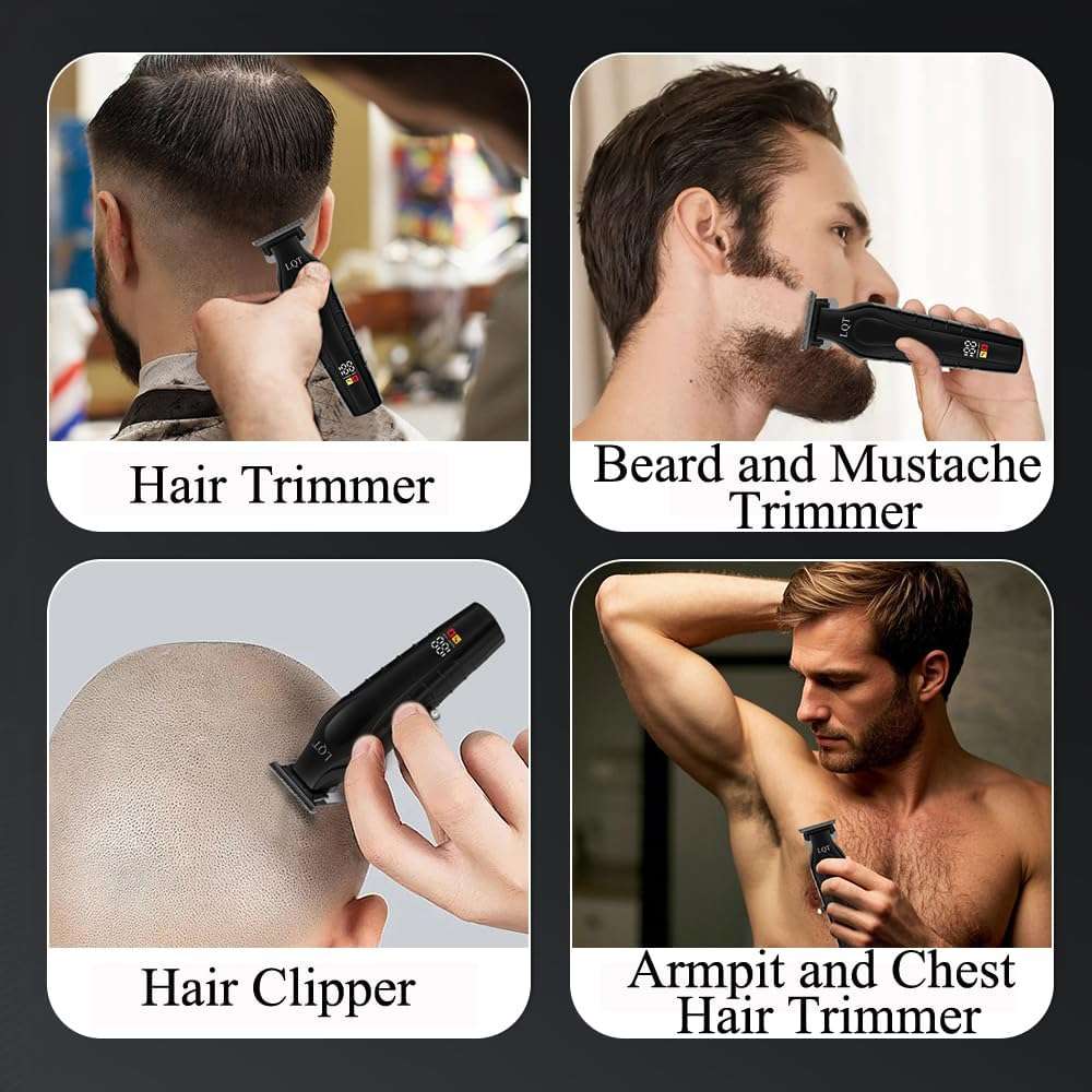 LQT 902 Professional Hair Trimmer for Men Cordless Beard and Mustache Trimmer Rechargeable Electric T Liners Clippers with Led Display and Luxury Gifts Box to Son Husband Father Men Gift - Image 6