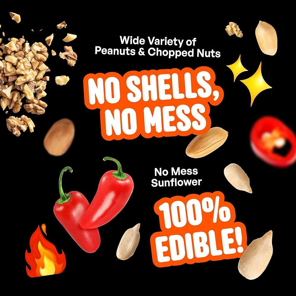 Cool Birds No Mess Sad Squirrels Hot Bird Seed – 10 lb. Spicy Shell-Free Blend with Peanuts, Sunflower Hearts & Chili Pepper Oil – No Waste, Squirrel-Resistant Bird Food for Outside Feeders - Image 5