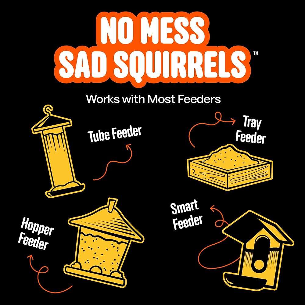Cool Birds No Mess Sad Squirrels Hot Bird Seed – 10 lb. Spicy Shell-Free Blend with Peanuts, Sunflower Hearts & Chili Pepper Oil – No Waste, Squirrel-Resistant Bird Food for Outside Feeders - Image 10
