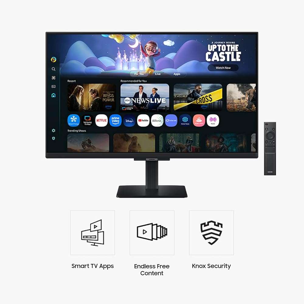 Samsung 27-Inch M5 (M50F) Series FHD Smart Monitor with Streaming TV, Speakers, HDR10, Gaming Hub, Multiple Ports, Workout Tracker, Vision Accessibility Tools, Black, LS27FM502ENXZA - Image 2