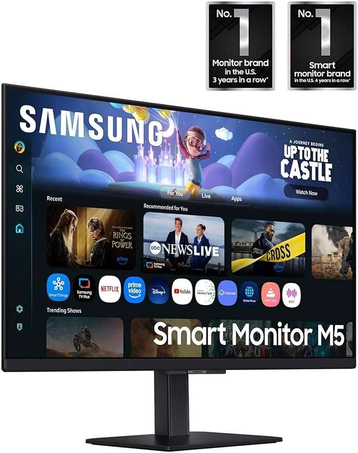Samsung 27-Inch M5 (M50F) Series FHD Smart Monitor with Streaming TV, Speakers, HDR10, Gaming Hub, Multiple Ports, Workout Tracker, Vision Accessibility Tools, Black, LS27FM502ENXZA - Image 3