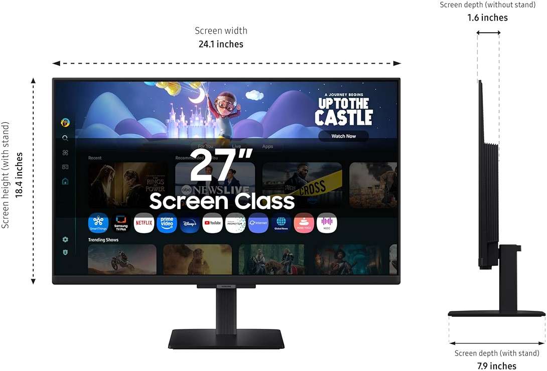 Samsung 27-Inch M5 (M50F) Series FHD Smart Monitor with Streaming TV, Speakers, HDR10, Gaming Hub, Multiple Ports, Workout Tracker, Vision Accessibility Tools, Black, LS27FM502ENXZA - Image 4