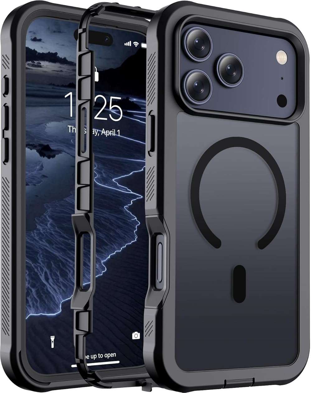 jaroco Magnetic for iPhone 17 Pro Max Case, [Compatible with MagSafe][Military Grade Drop Protection][Heavy Duty Protection][Non-Slip][Shockproof] 2-Layer Durable Bumper Phone Case 6.9''-Black - Image 1