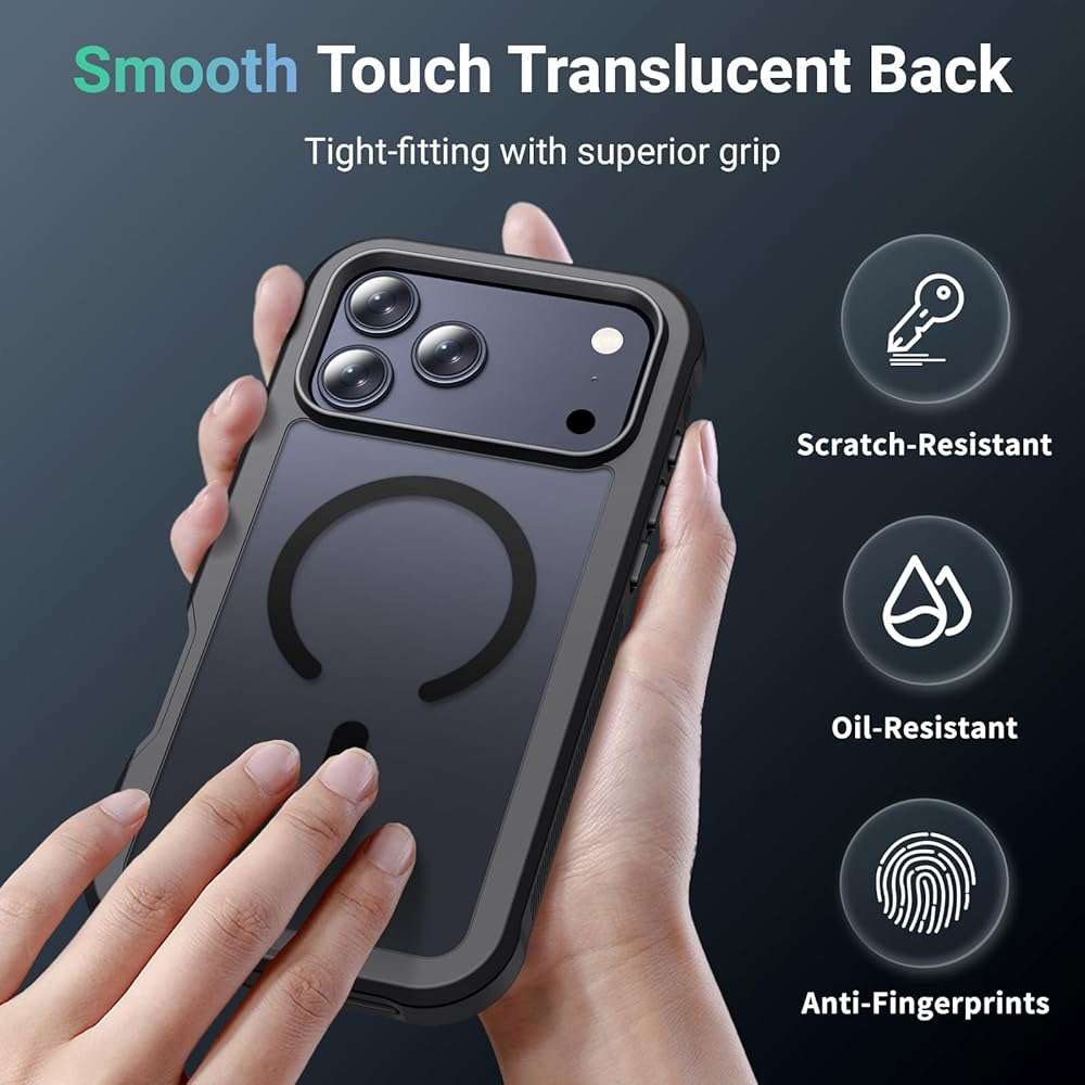 jaroco Magnetic for iPhone 17 Pro Max Case, [Compatible with MagSafe][Military Grade Drop Protection][Heavy Duty Protection][Non-Slip][Shockproof] 2-Layer Durable Bumper Phone Case 6.9''-Black - Image 5