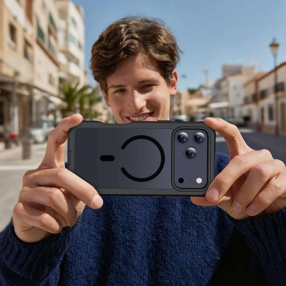 jaroco Magnetic for iPhone 17 Pro Max Case, [Compatible with MagSafe][Military Grade Drop Protection][Heavy Duty Protection][Non-Slip][Shockproof] 2-Layer Durable Bumper Phone Case 6.9''-Black - Image 7
