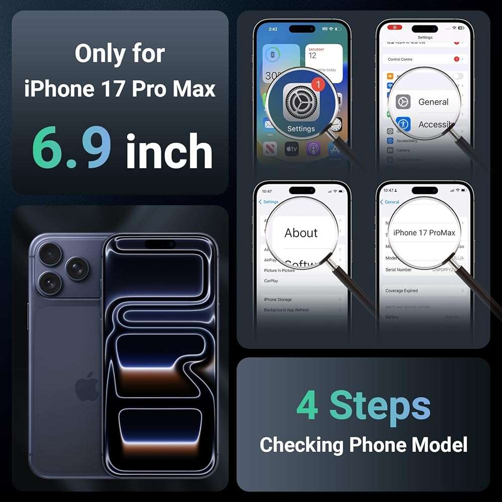 jaroco Magnetic for iPhone 17 Pro Max Case, [Compatible with MagSafe][Military Grade Drop Protection][Heavy Duty Protection][Non-Slip][Shockproof] 2-Layer Durable Bumper Phone Case 6.9''-Black - Image 8