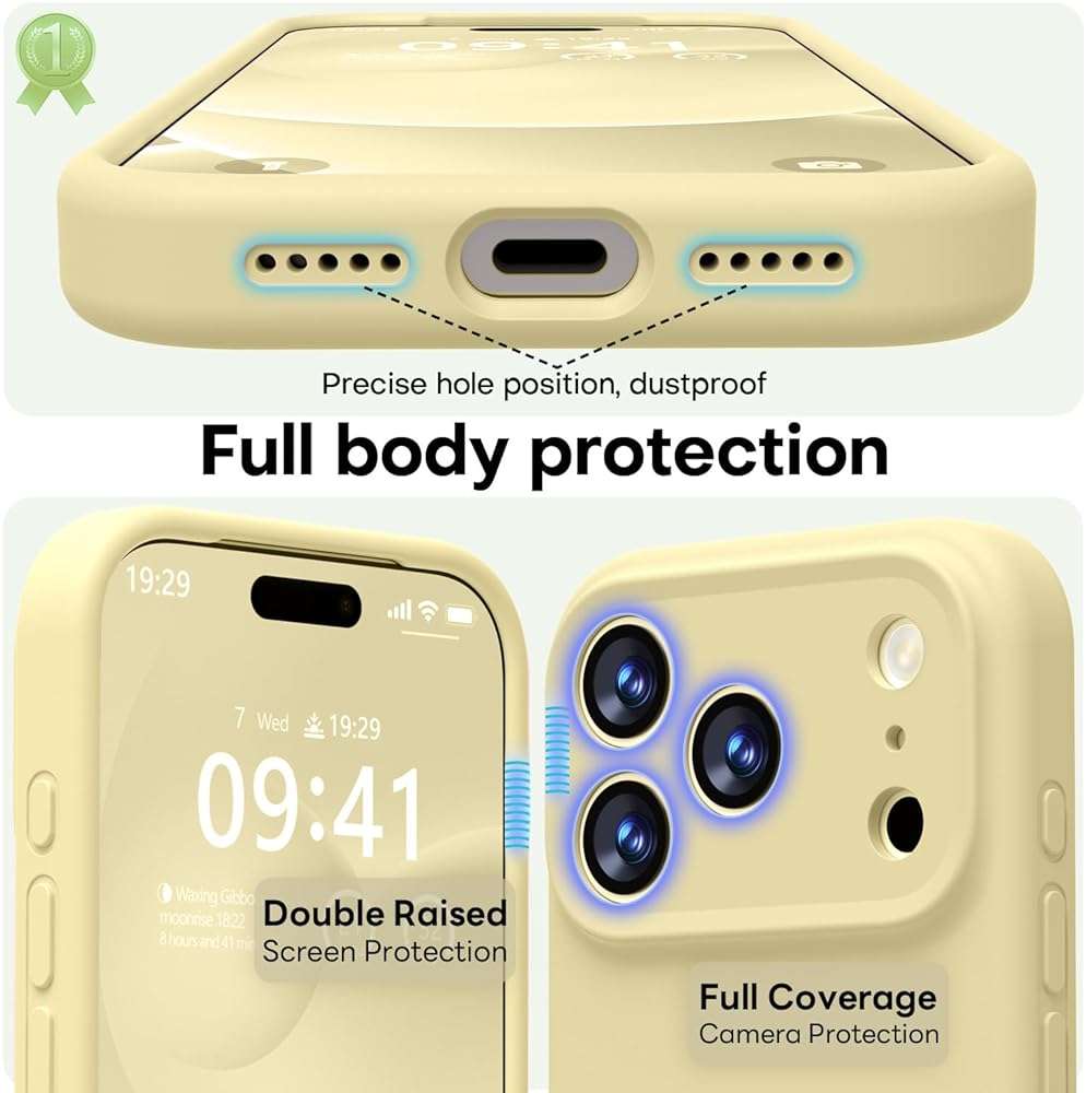 LOVE 3000 Designed for iPhone 17 Pro Max Case, Premium Silicone [Compatible with Magsafe][Soft Anti-Scratch Microfiber Lining] Shockproof Protective Phone Case for Men Women 6.9", Creamy Yellow - Image 6