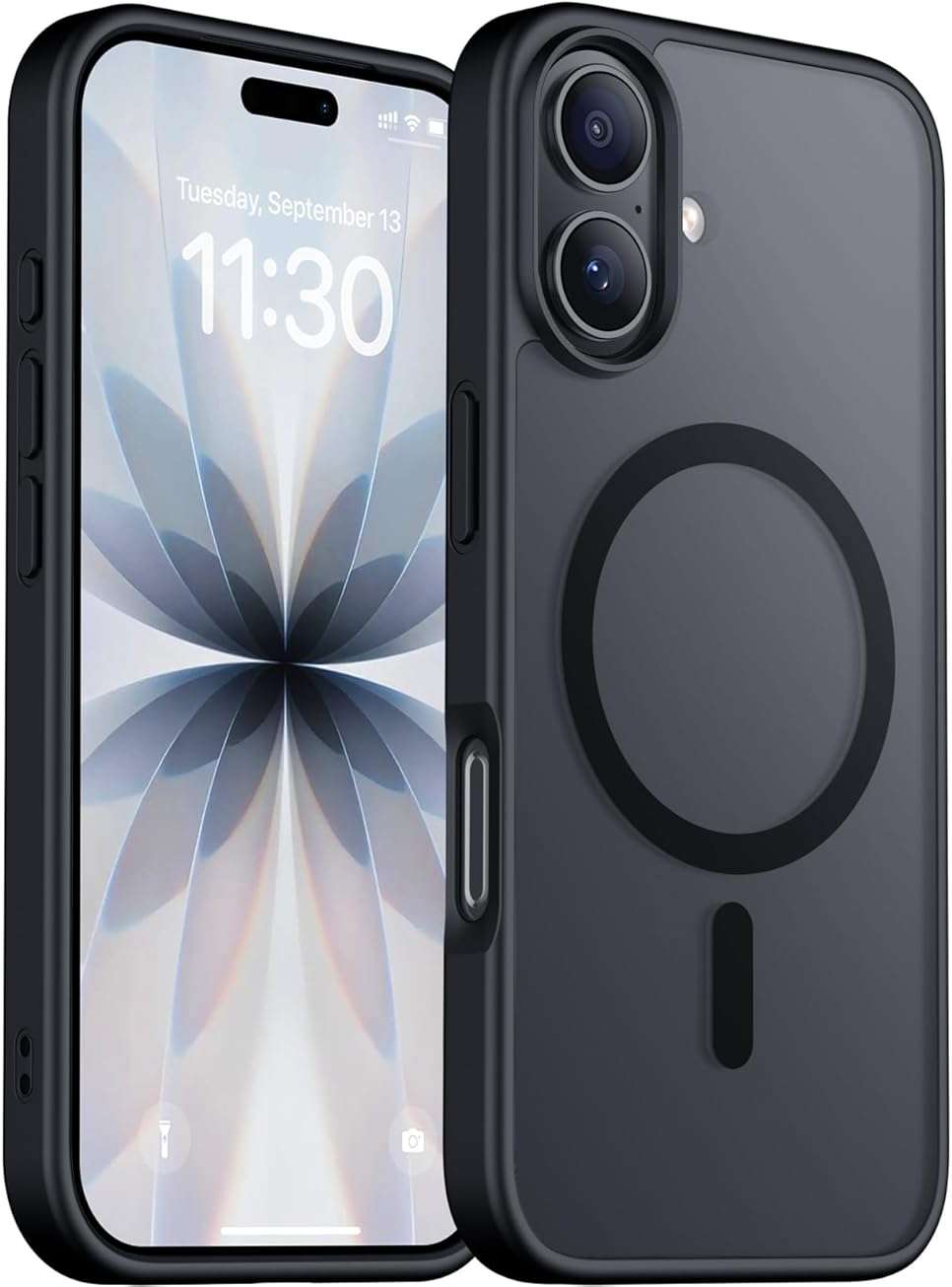 Red2Fire Designed for iPhone 17 Case Magnetic, (Compatible with MagSafe) (Military Grade Drop Protection) Translucent Matte Shockproof Phone Case for iPhone 17 6.3"-Black - Image 1