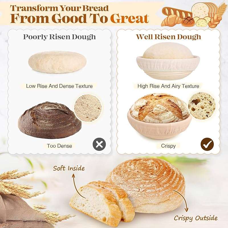 Sourdough Starter Kit, Sourdough Bread Baking Supplies, Sour Dough Starter Kits, Pink Sourdough Kit, Baking Gifts for Women, Bread Proofing Basket, Sour Dough Bread Making Kit Tools Baking Set - Image 6