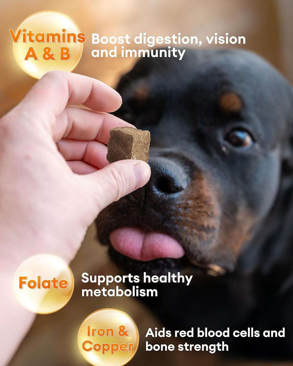 Pawaura Freeze-Dried Beef Liver Treats for Dogs & Cats, Single Ingredient, High-Protein, Grain-Free Natural Pet Snack, Resealable Tub, Ideal for Training or Meal Topper, 3.53oz - Image 4