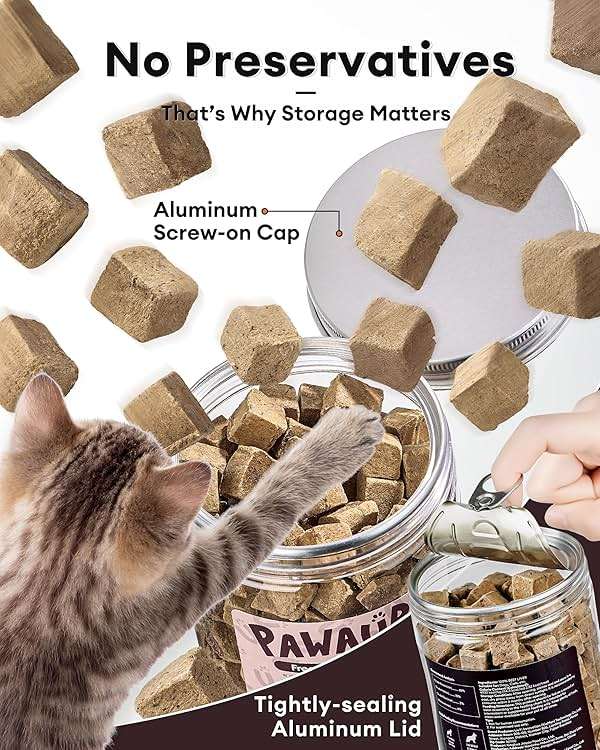 Pawaura Freeze-Dried Beef Liver Treats for Dogs & Cats, Single Ingredient, High-Protein, Grain-Free Natural Pet Snack, Resealable Tub, Ideal for Training or Meal Topper, 3.53oz - Image 5