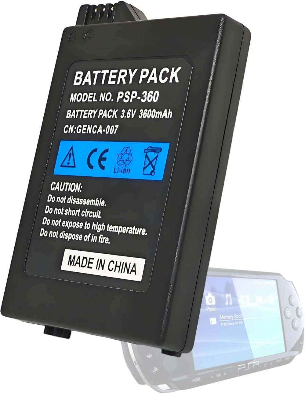 ROYEUEU for Sony PSP 1000 1001 Battery: 3.6V 3600mAh Battery Pack Model PSP-110 PSP-280 for Sony PSP1000 PSP1001 PSP Fat Game Console - Image 1