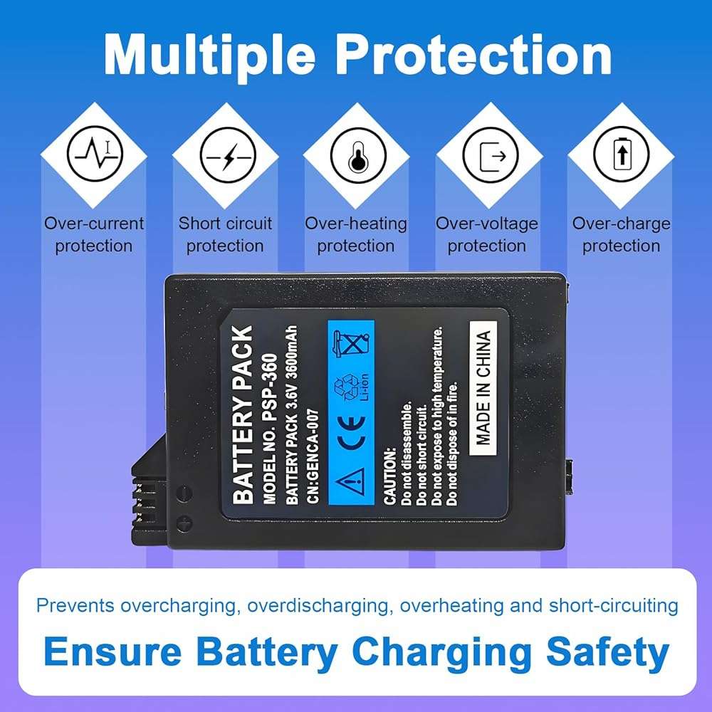 ROYEUEU for Sony PSP 1000 1001 Battery: 3.6V 3600mAh Battery Pack Model PSP-110 PSP-280 for Sony PSP1000 PSP1001 PSP Fat Game Console - Image 5