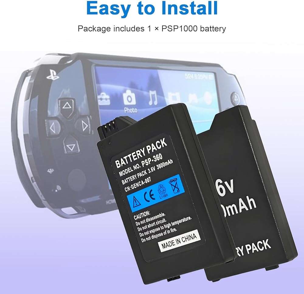 ROYEUEU for Sony PSP 1000 1001 Battery: 3.6V 3600mAh Battery Pack Model PSP-110 PSP-280 for Sony PSP1000 PSP1001 PSP Fat Game Console - Image 6