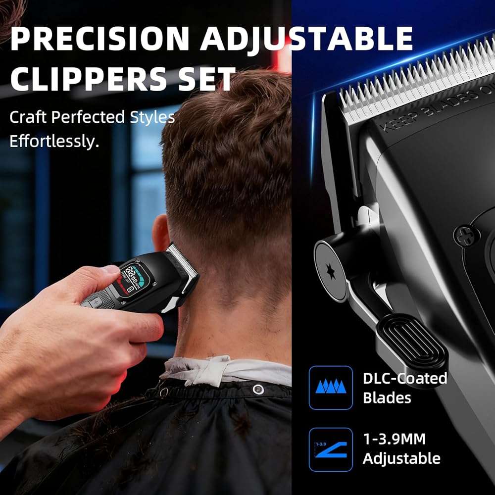 Ufree Hair Clippers For Men, Professional Barber Clippers and Beard Trimmer Set, Cordless Mens Hair Clippers, Hair Cutting Kit with Sharper DLC Blades - Image 3