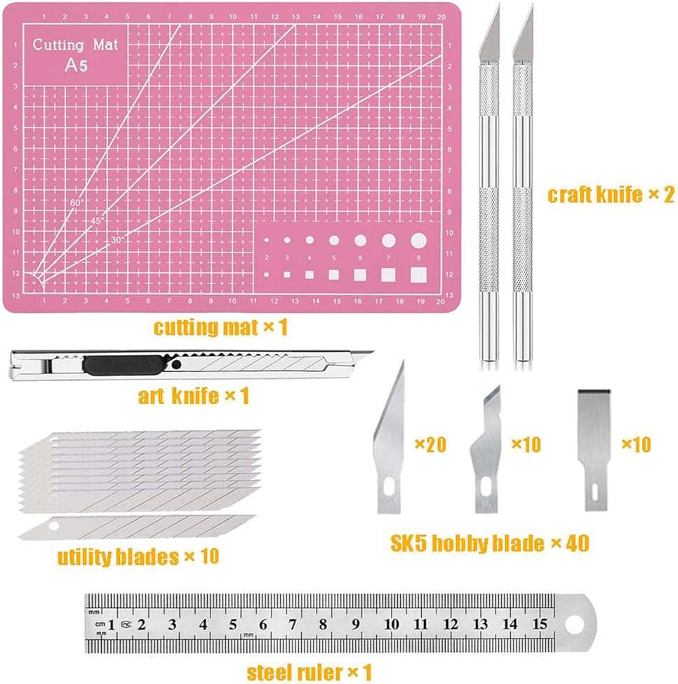 Exacto Knife Precision Carving Craft Hobby Knife Kit with 40 PCS Exacto Blades for DIY Art Work Cutting, Hobby, Scrapbooking, Stencil (Pink) - Image 2