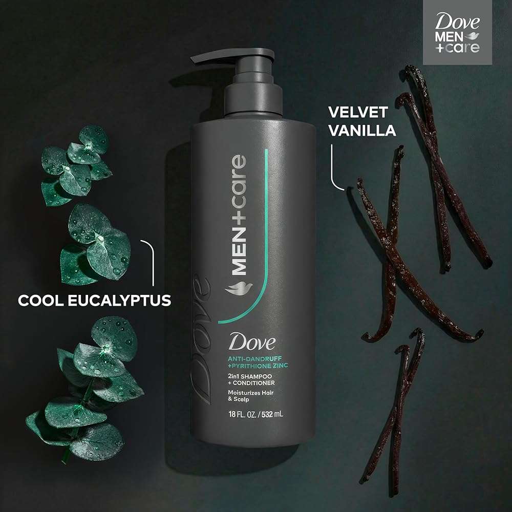 Dove Men+Care 2-in-1 Shampoo + Conditioner 1 ct Dandruff Defense to Moisturize Hair & Scalp, with Pyrithione Zinc, 18 FL OZ - Image 6