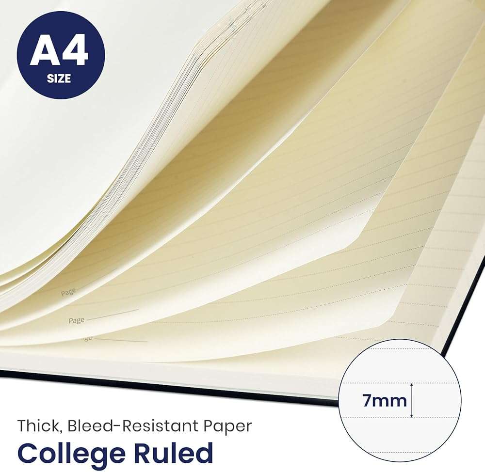 Taja Large Spiral Lined Journal for Women, 8.5" x 11" Notebooks for Work Collge Ruled, A4 Aesthetic Cute Journaling Notebooks for Writing, Plastic Cover, Celestial - Image 3