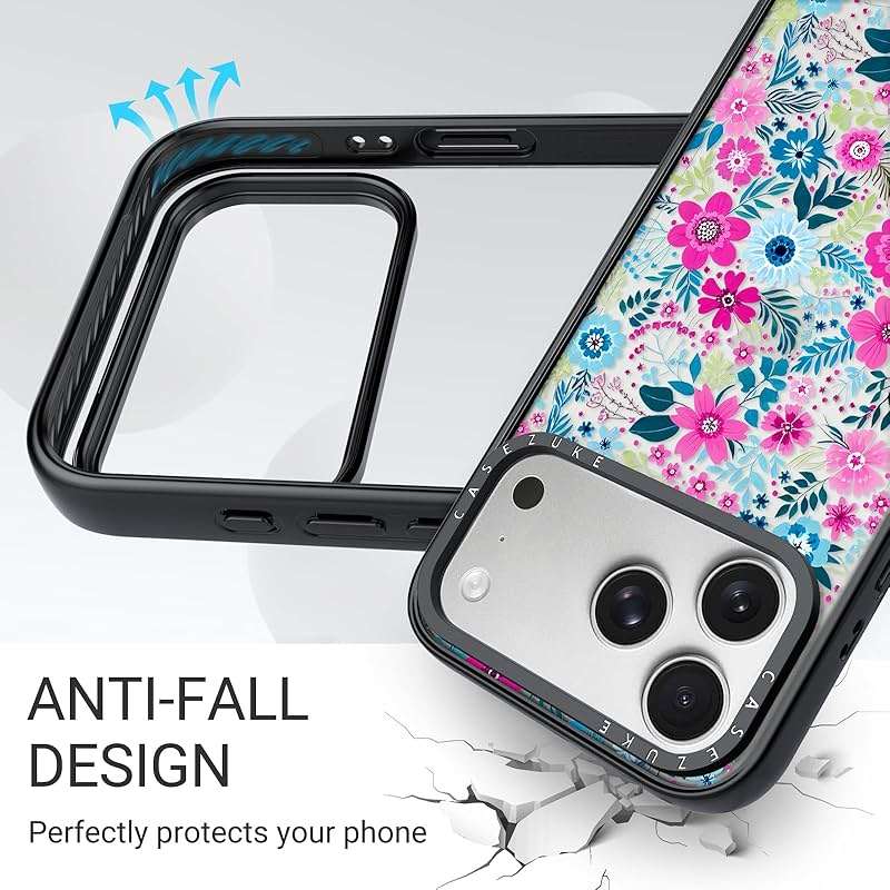 Clear TPU Phone Case Cover for iPhone with Design, Drop Protection, Cute Case for Girl Women (Clear-Flower1, iPhone 17 Pro Max) - Image 4
