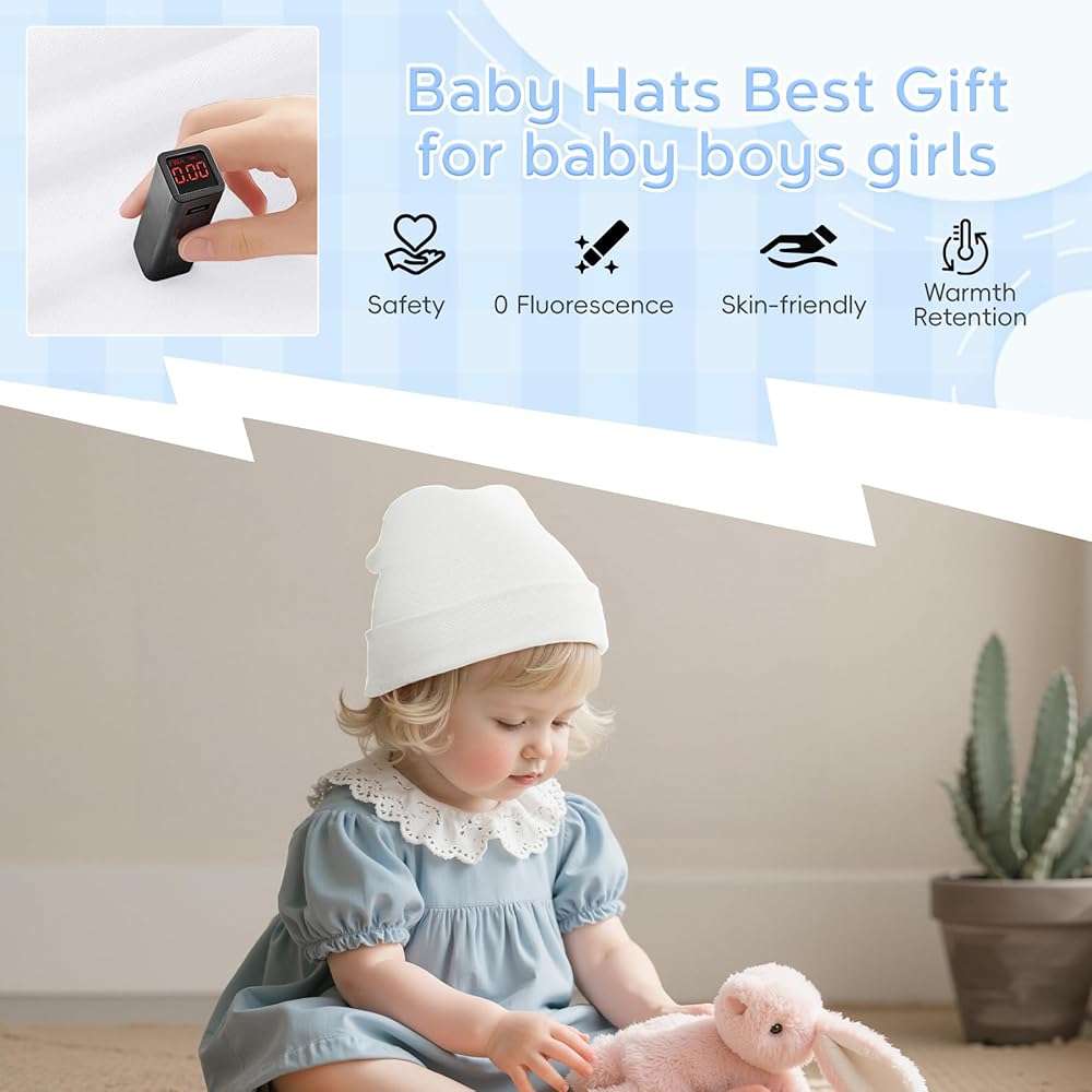 Zando Baby Beanie Newborn Hats Infant Toddler Seamless Warm Soft Knit Cap for Daily Halloween Boys Girls 0-4T - Image 2