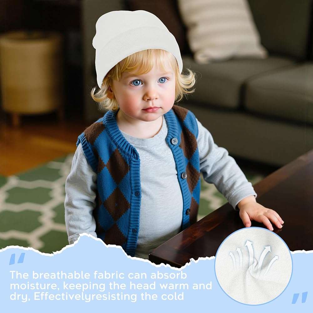 Zando Baby Beanie Newborn Hats Infant Toddler Seamless Warm Soft Knit Cap for Daily Halloween Boys Girls 0-4T - Image 4