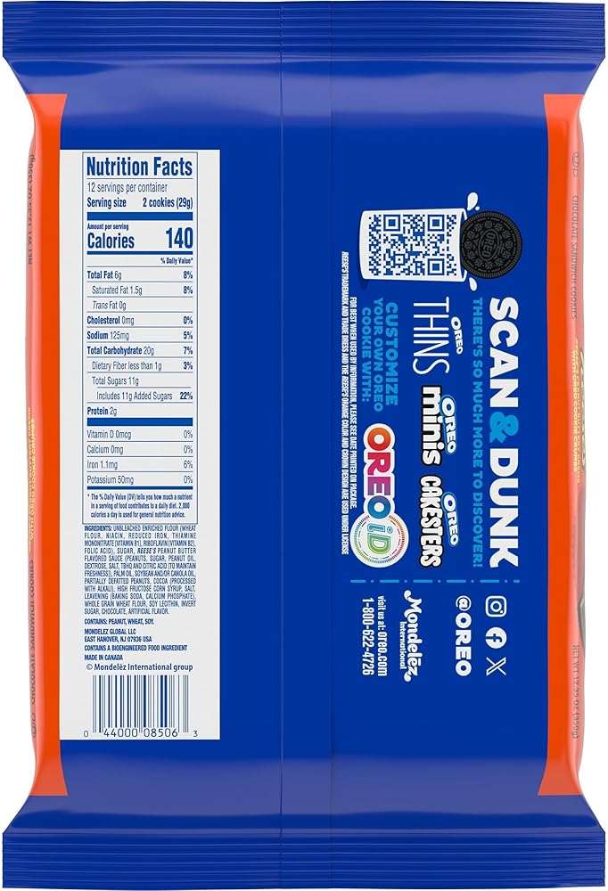 OREO REESE'S Peanut Buttery Creme Chocolate Sandwich Cookies, 12.35 oz - Image 10
