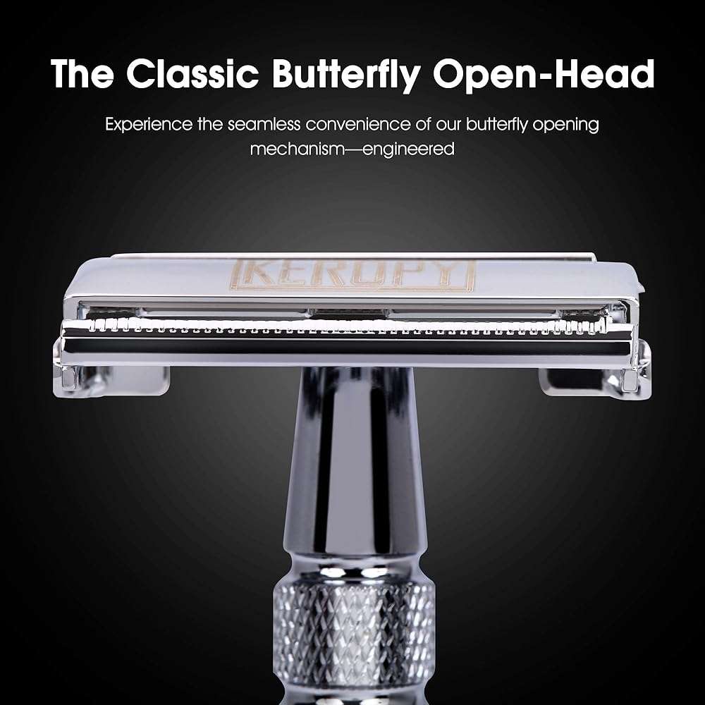 Double Edge Safety Razor with 10 Disposable Blades - Single blade double edge razor for men - Metal razor with Long Handle for close shave - Classic Clean Shave Single blade razor - Image 6