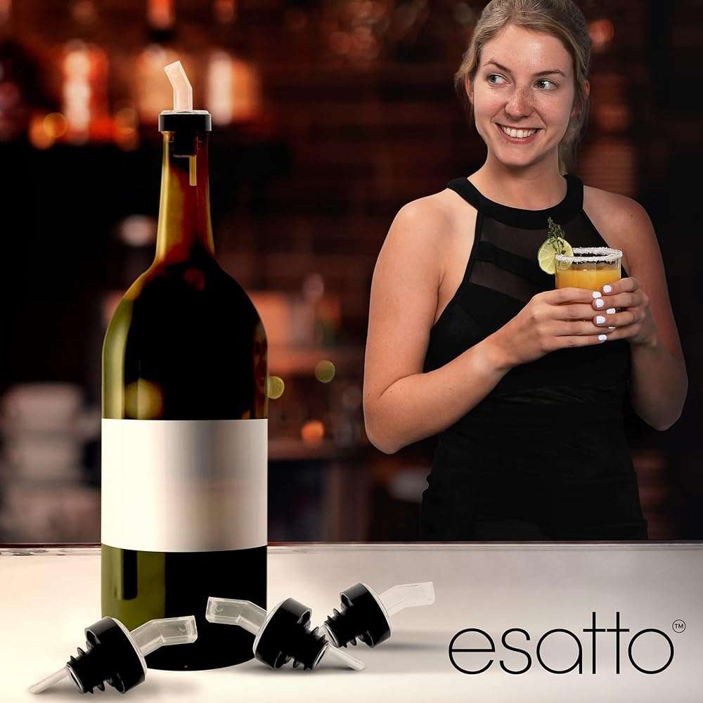 Esatto Pourer with Screen, 50 Pieces - Premium Quality Liquor Dispenser Pour Spouts with Built-in Filter for Smooth Pouring - Pour Spouts Ideal for Bartenders, Home Bars, and Parties - Image 2
