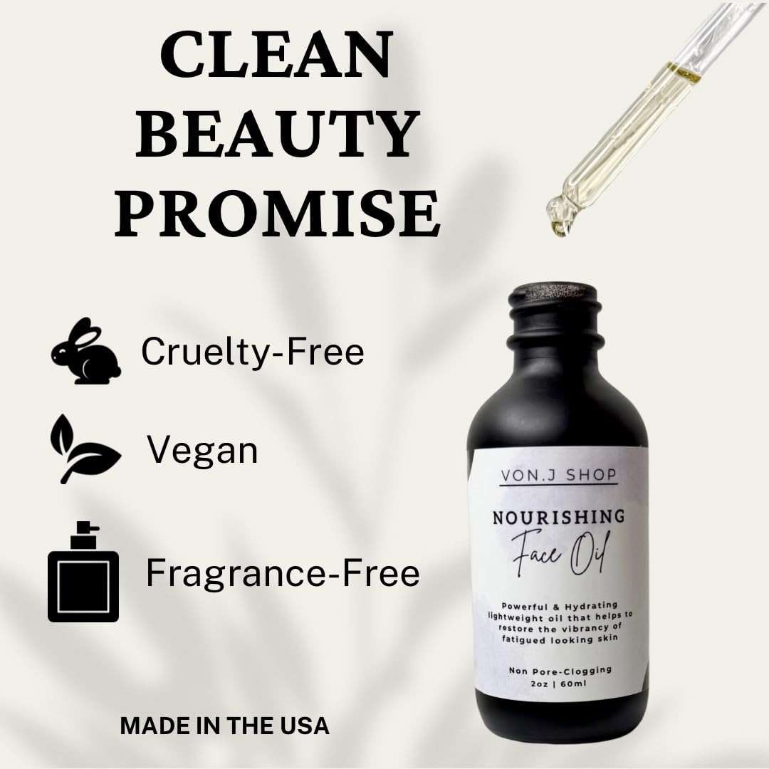 Vonj Dry Oil for Face - Jojoba, Rosehip & Japanese Camellia Seed Oil, Hydration Moisturizer, PeriMeno, MenoPause Skin Support, All Skin Types Non-Comedegenic Acne Care Vegan Skincare 2oz GIFT WRAPPED - Image 7