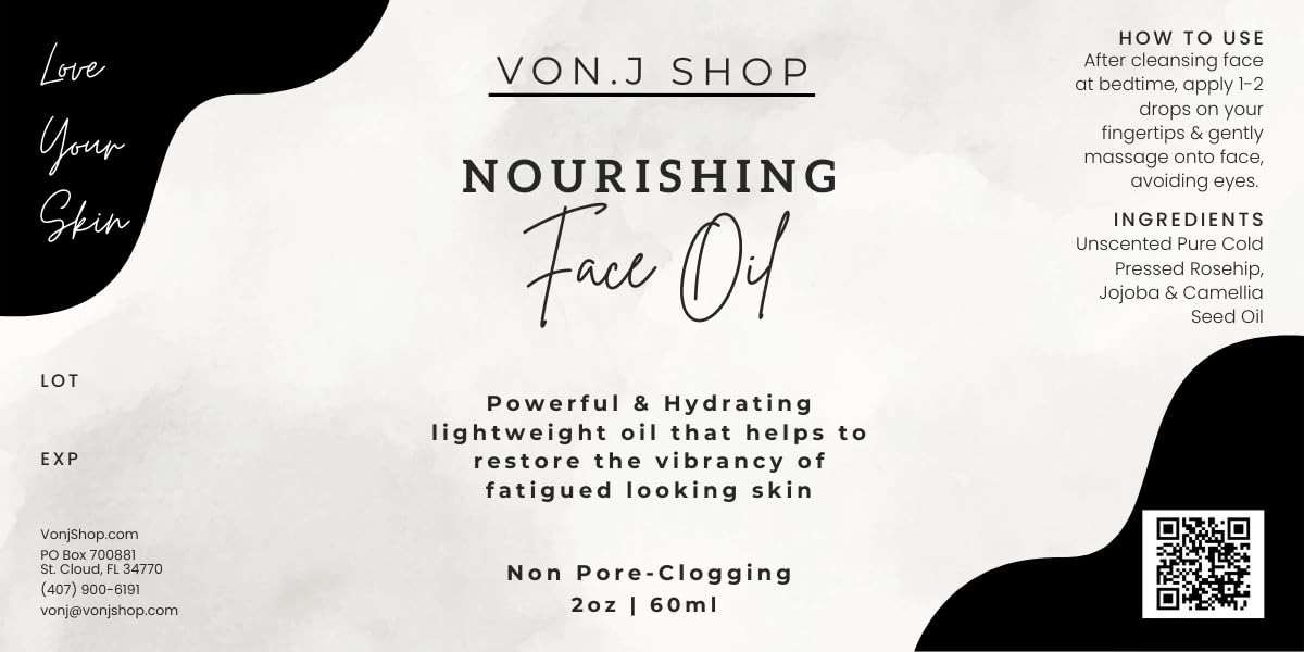 Vonj Dry Oil for Face - Jojoba, Rosehip & Japanese Camellia Seed Oil, Hydration Moisturizer, PeriMeno, MenoPause Skin Support, All Skin Types Non-Comedegenic Acne Care Vegan Skincare 2oz GIFT WRAPPED - Image 9