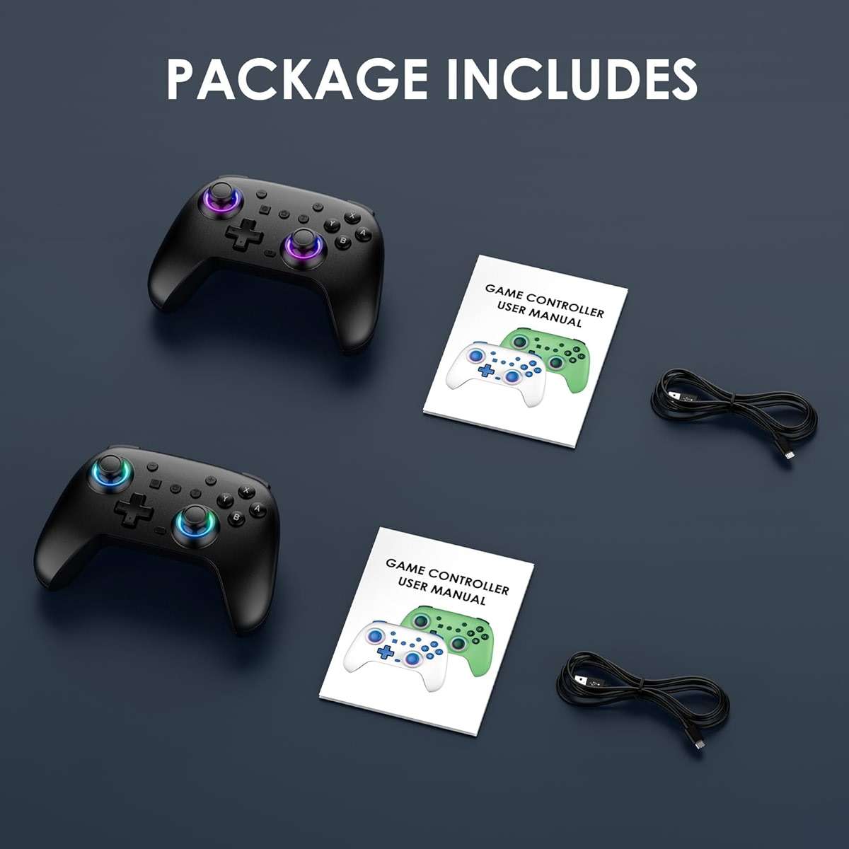 JORREP Switch Controllers 2 Pack, RGB Switch 2 Controller for Nintendo Switch/Switch 2/Lite/OLED, Wireless Switch 2 Pro Controller with Wake up/6-Axis Gyro/Dual Vibration/Turbo/Screenshot (Black) - Image 8
