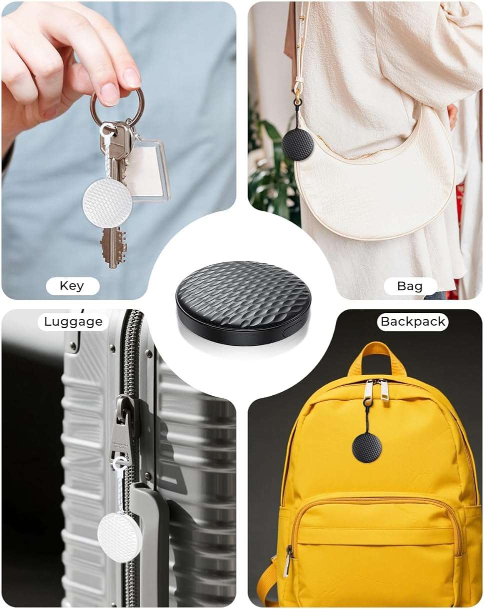 2 Pack Smart Trackers, Portable Bluetooth Tracker, Anti-Lost Device for Keys Luggage Satchels Backpacks and Pets, Works with Apple Find My App (iOS Only, Not Compatible with Android)-White & Black - Image 5