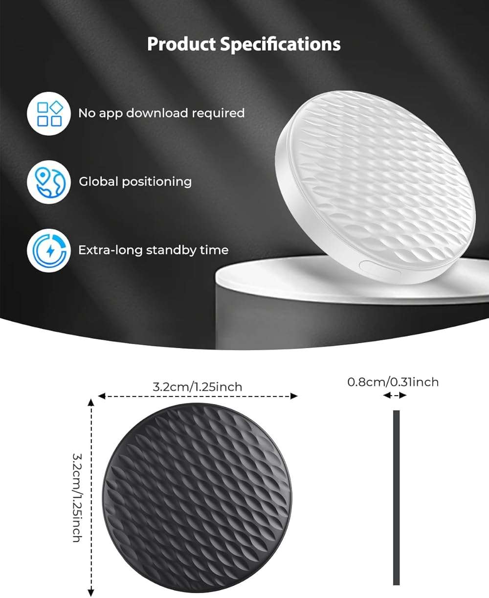 2 Pack Smart Trackers, Portable Bluetooth Tracker, Anti-Lost Device for Keys Luggage Satchels Backpacks and Pets, Works with Apple Find My App (iOS Only, Not Compatible with Android)-White & Black - Image 7