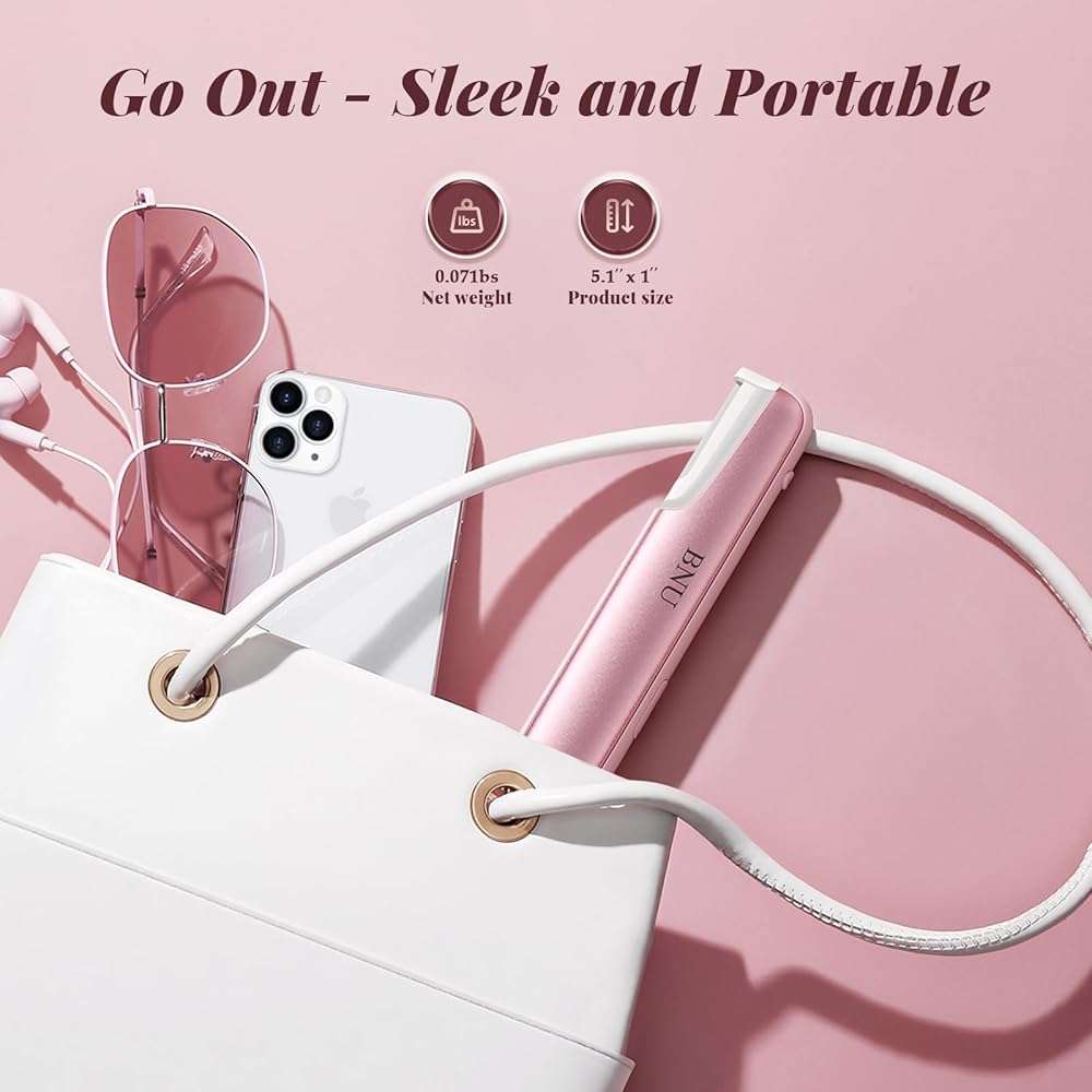 Dermaplane Razor for Women Face, BNU Facial Hair Remover for Anti-Aging, Rechargeable, LED Light, Sonic Edges, 3 Speeds, Ergonomic Handle Face Dermaplaning Tool 10 Blades Pink - Image 9