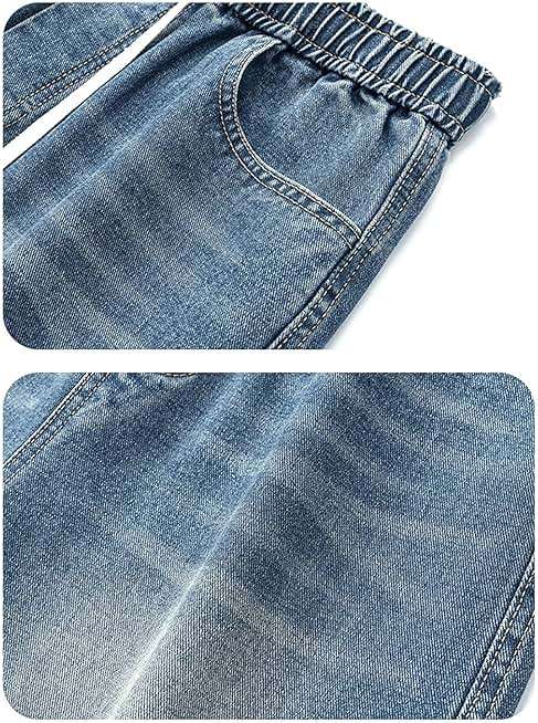 ZUNQKG Womens Jorts Y2k Baggy Jean Shorts Drawstring Wide Leg Vintage Denim Half Pants with Pockets - Image 6