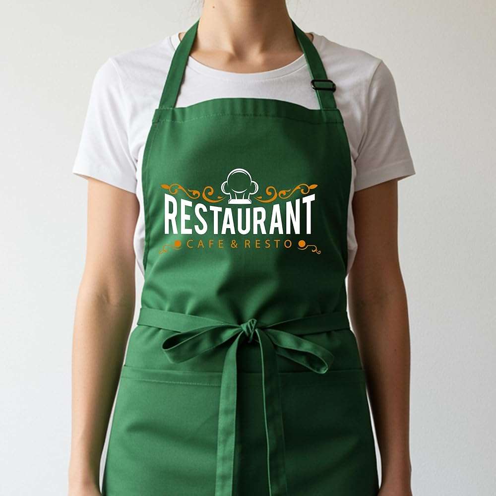 Custom Logo Apron, Personalized Name, Photo Aprons for Men&Women, Adjustable Waterproof Chef Bib with 2 Pockets, Professional Grilling Cooking Kitchen Apron, Customized BBQ, Baking Restaurant Gift - Image 8