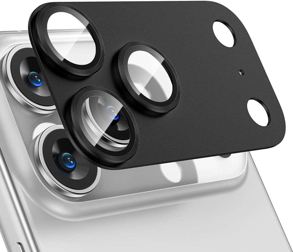 Tensea for iPhone 17 Pro Camera Lens Protector, Metal Aluminum Alloy Tempered Glass Cover Camera Screen Protector Accessories, Case Friendly - Image 1