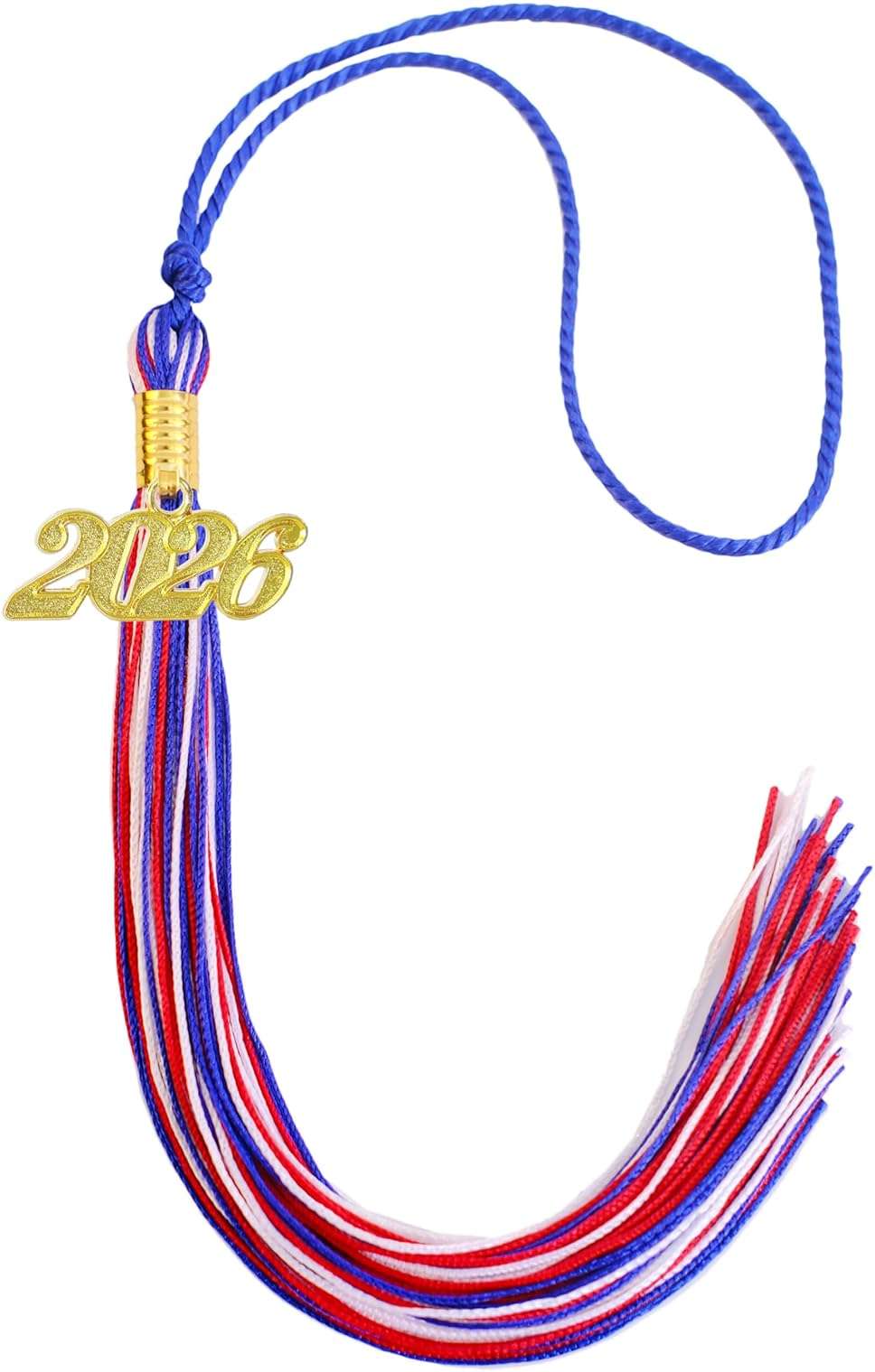 GRADFTY Red White and Blue Graduation Tassel 2026 for Grad Cap and Graduation Ceremony Accessory Decoration - Image 1